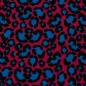 Preview: Double Slub Musselin Katrin, Korall-Pink mit Leoprint in Schwarz und Petrol