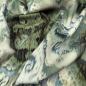 Preview: Voile Stoff Olivegrün mit Ornamentprint