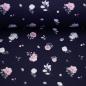 Preview: Baumwoll-Webware Rose, Rosen, dunkelblau