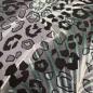 Preview: Viskose Jersey Leo grau/schwarz mit smaragdgrünen Blättern