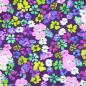 Preview: Baumwoll-Jersey, bunte Blüten, multicolor flieder
