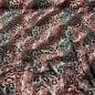 Preview: Viskose Jersey Leo grau/schwarz mit bordeauxfarbenen Blättern