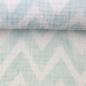 Preview: Musselin Tea - Chevron-Design in Hellblau-Mint