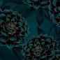 Preview: Alpenfleece Isla, florales Design, petrol