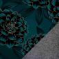 Preview: Alpenfleece Isla, florales Design, petrol