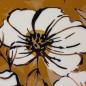 Preview: Viskosewebware Big white Roses by Christiane Zielinski, Blumendesign in camel/ocker