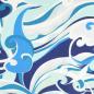 Preview: Viskose Satin - blau multicolor