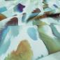 Preview: Viskose Popeline Stretch – Watercolor Kreise auf Mint