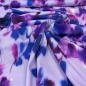 Preview: Viskose Twill – Fliederfarbener Stoff mit watercolor Blumendesign