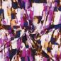 Preview: Moderne Viskose mit abstraktem Digitaldruck in Violett/Bunt