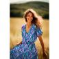 Preview: Beispielkleid aus Viskose, Lenzing EcoVero, abstraktes Design in cobalt/bunt