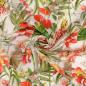 Preview: Premium Viskose-Voile mit blumigen Blätter-Druck