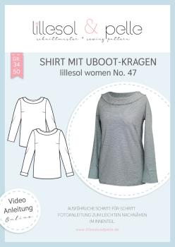 Papierschnittmuster Shirt mit U-Boot-Kragen, lillesol women No. 47