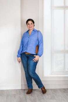 Nähbeispiel VeranoblusePapierschnittmuster Bluse "Brisa",  lillesol women No. 94