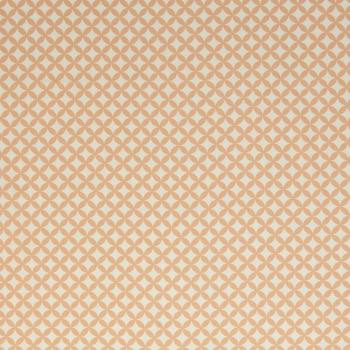 Baumwollwebware Kansas, Kreise apricot auf naturweiß