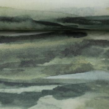 Ilana Canvas Streifen, Aquarell, grün/naturweiß