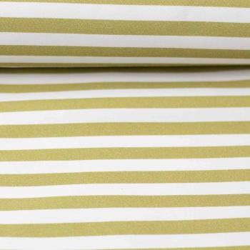 Stretch-Satin Martha, Streifen senf-weiß