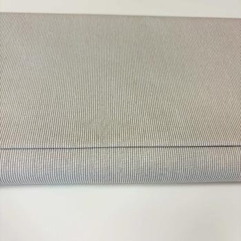 Baumwollstoff – feine Streifen Beige auf Weiß