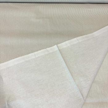 Baumwollstoff – feine Streifen Beige auf Weiß