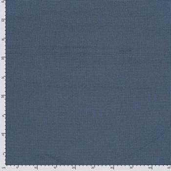 Preview: Seersucker Marine/Jeansblau kleines Karo – leichter Stoff