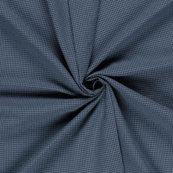 Preview: Seersucker Marine/Jeansblau kleines Karo – leichter Stoff