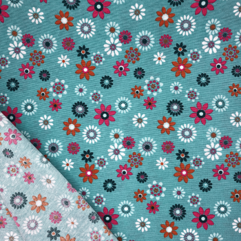 Canvas „Blooming Breeze“ – bunte Blüten auf Türkis