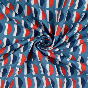 Canvas, jeansblau, gemustert
