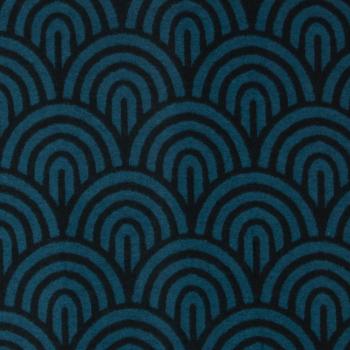 Baumwoll-Jacquard, Emily, petrol/schwarz