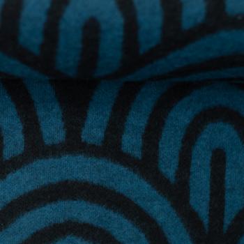 Baumwoll-Jacquard, Emily, petrol/schwarz