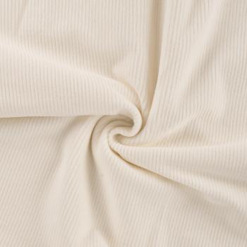 Cord-Jersey, uni, Ecru