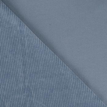 Cord-Jersey, uni, Dusty Blue