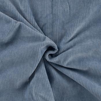 Cord-Jersey, uni, Dusty Blue