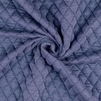 Vintage Jacquard Jersey mit Steppung, uni, melange, jeansblau