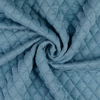Vintage Jacquard Jersey mit Steppung, uni, melange, petrol