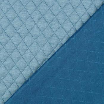 Vintage Jacquard Jersey mit Steppung, uni, melange, petrol