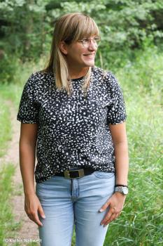 Beispiel Shirt Baumwolljersey Patty, Tupfen, weiß/schwarz