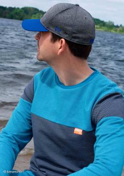 Pullover Jacquard Jersey grau/blau/dunkelblau