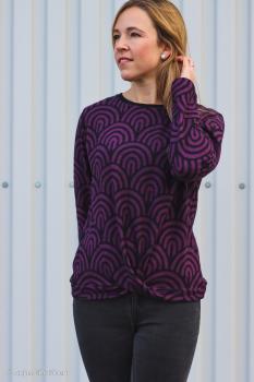 Baumwoll-Jacquard, Emliy, bordeaux/schwarz