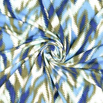 Viskose-Jersey, Zick-Zack, khaki blau