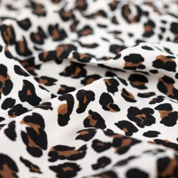 Viscose Twill Print, Leopard Sand 