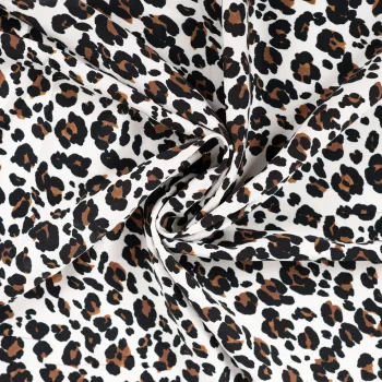Viscose Twill Print, Leopard Sand 