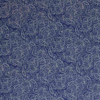 Leinen weiße Blüten auf Royalblau