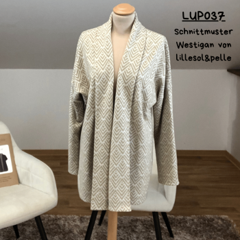 Nähbeispiel Interlock Jacquard in beige/natur