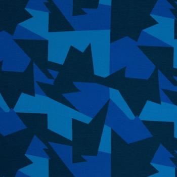Autumn Glow Blau – grafischer Kuschelsweat mit geometrischem Design