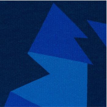 Preview: AAutumn Glow Blau – grafischer Kuschelsweat mit geometrischem Design