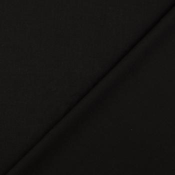 Woll-Twill, uni, schwarz