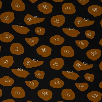 Viskose Webware BLACK Blossom by Käselotti, ocker