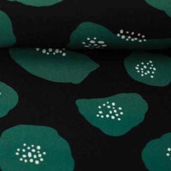 Viskose Webware BLACK Blossom by Käselotti, grün