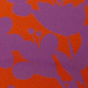 Viskose Webware Happy Flowers by Cherry Picking, Orange-Lila