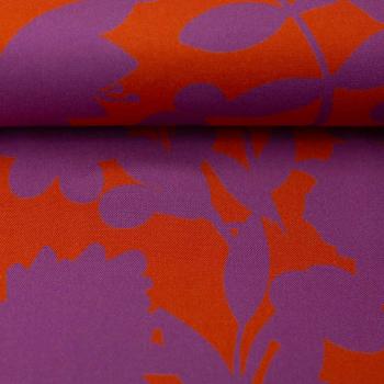 Viskose Webware Happy Flowers by Cherry Picking, Orange-Lila